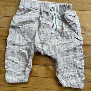 Greige Baby Pants with Elastic Waist